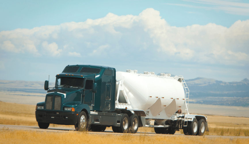 dry bulk truck in the road