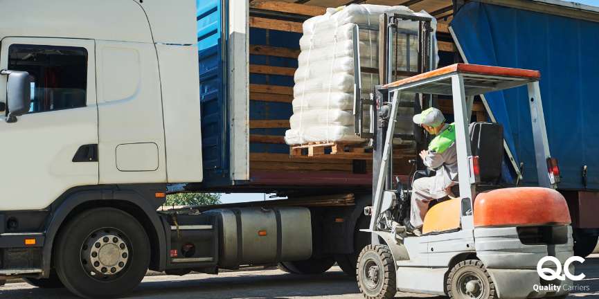 truck driver loading some products