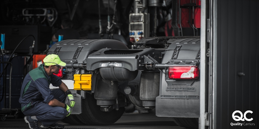 AN owner operator checking his truck